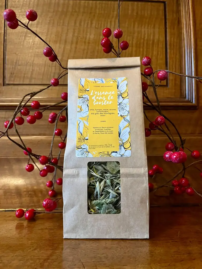 Kruidenthee "De Essentie in de booster" van Marguerite (25g)
